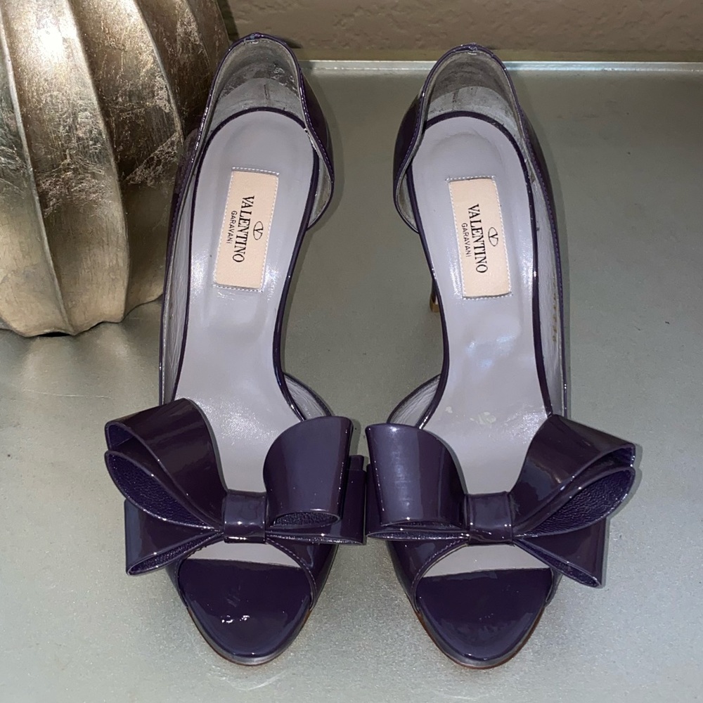 Valentino d'Orsay Patent Leather Bow Pump